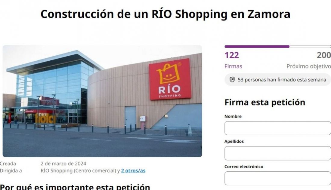 Inician una campaña de recogida de firmas para construir un Río