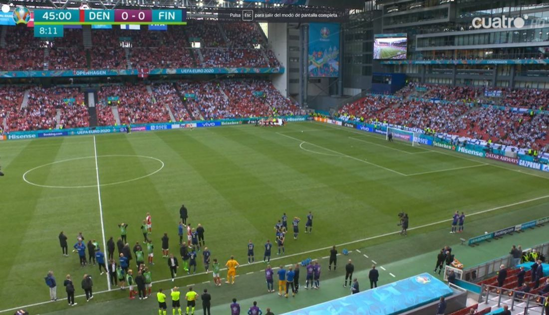 Suspendido el Dinamarca-Finlandia de la Eurocopa al despl...