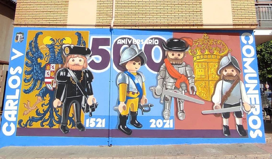 Mural conmemorativo de los 500 años de la batalla de Villalar