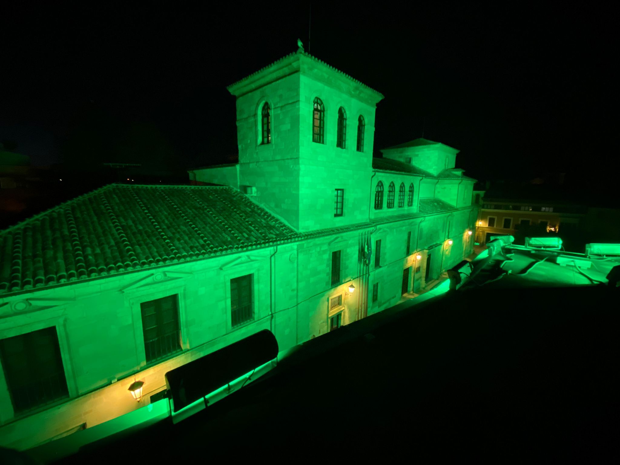 Fachada en verde de la Diputación