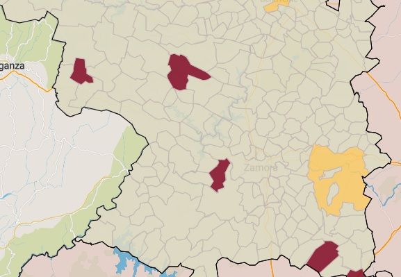 Municipios en riesgo este miércoles