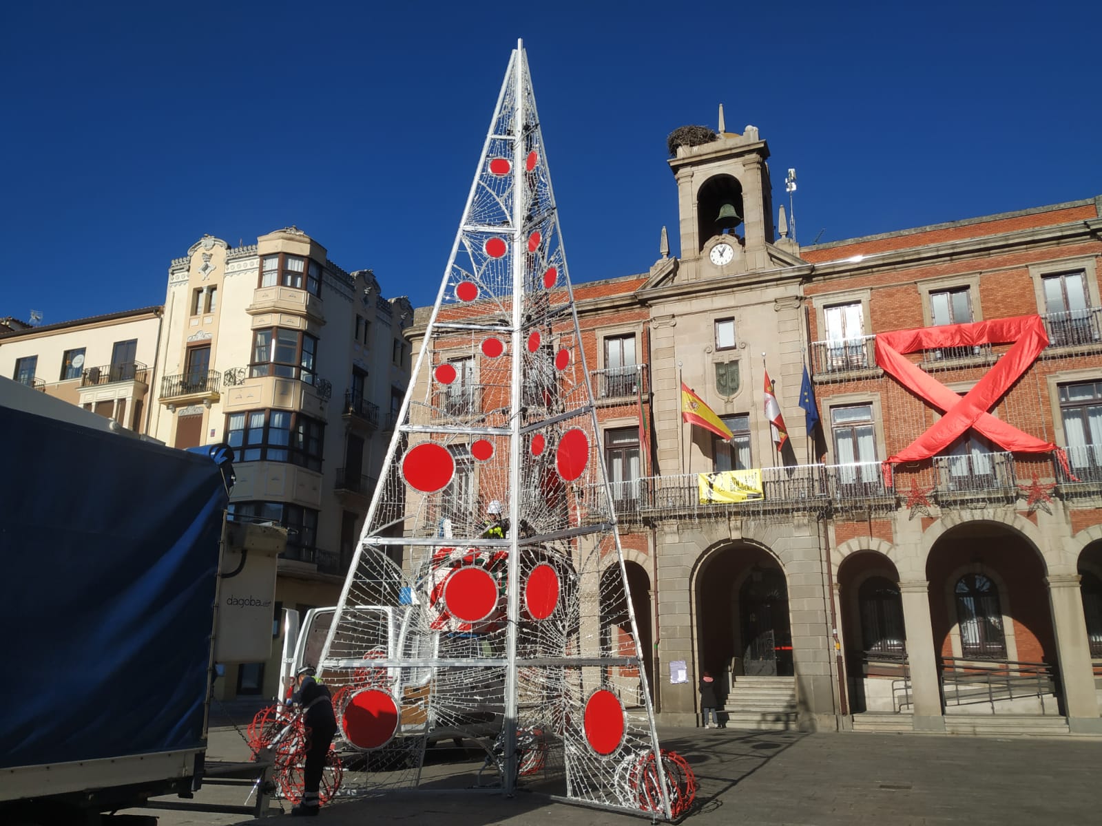 Imagen del adorno en la Plaza Mayor