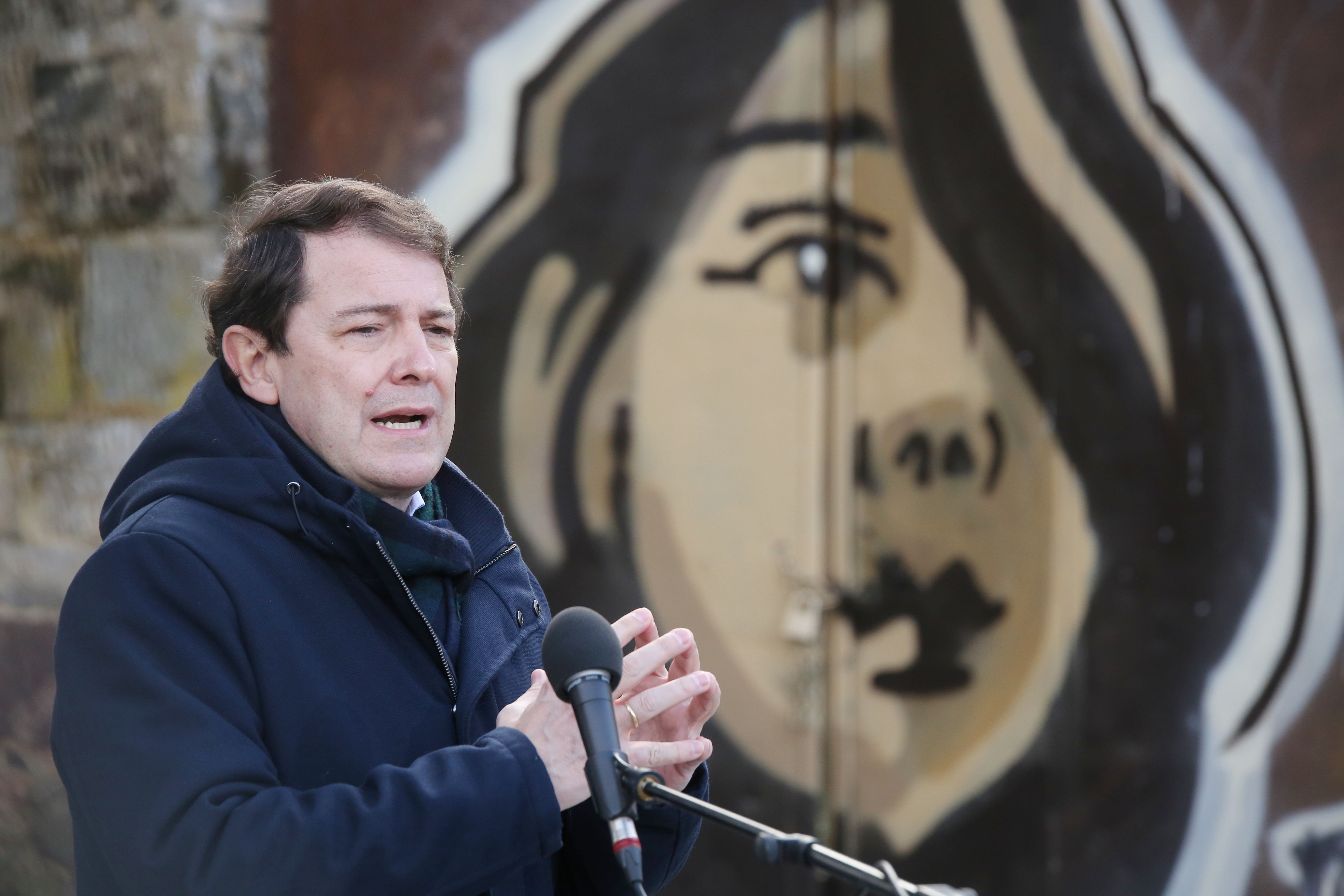 Alfonso Fernández Mañueco durante un acto de campaña