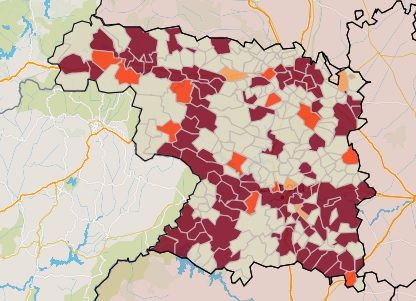 Mapa de municipios en riesgo por coronavirus