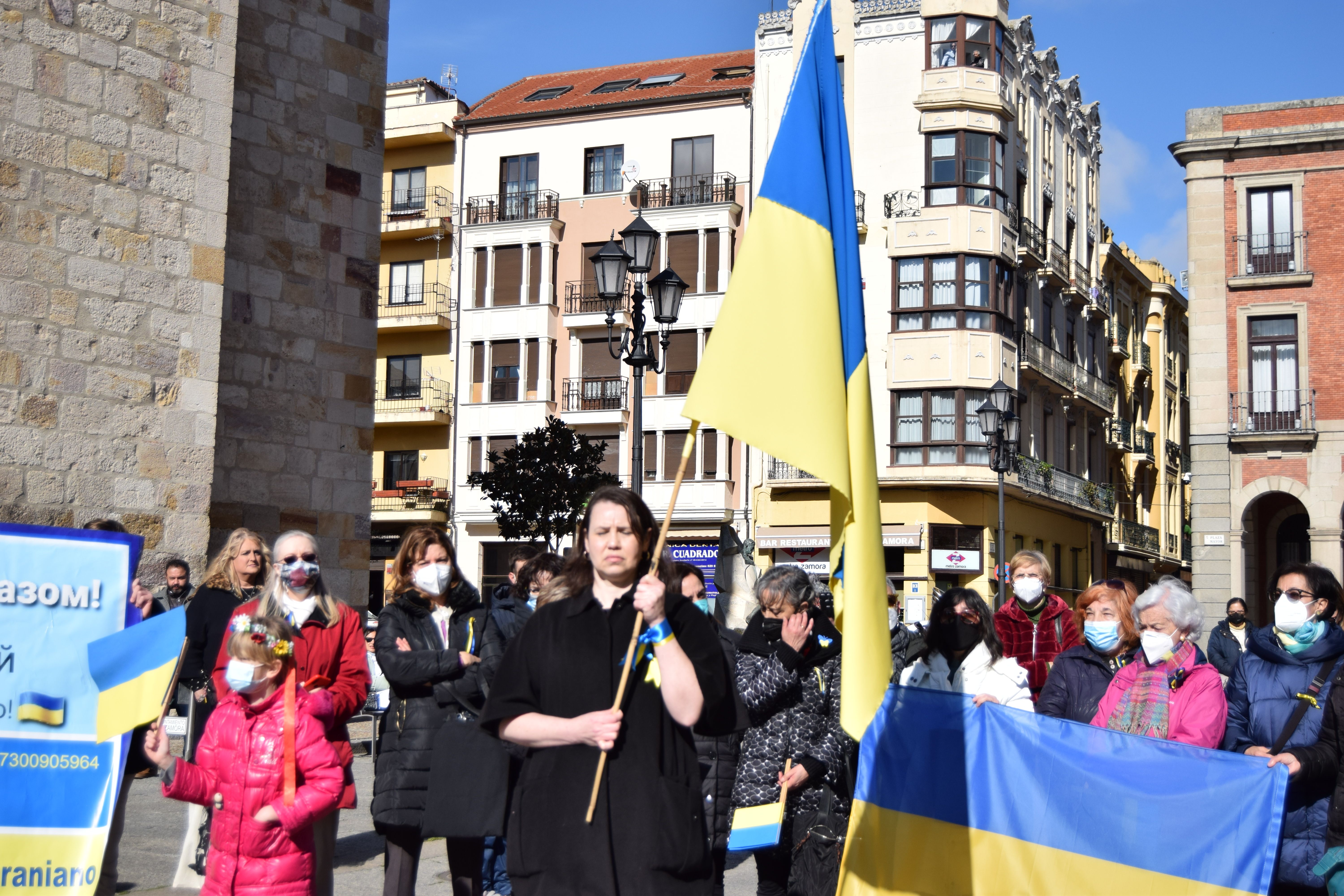 Manifestación en Zamora en apoyo al pueblo ucraniano