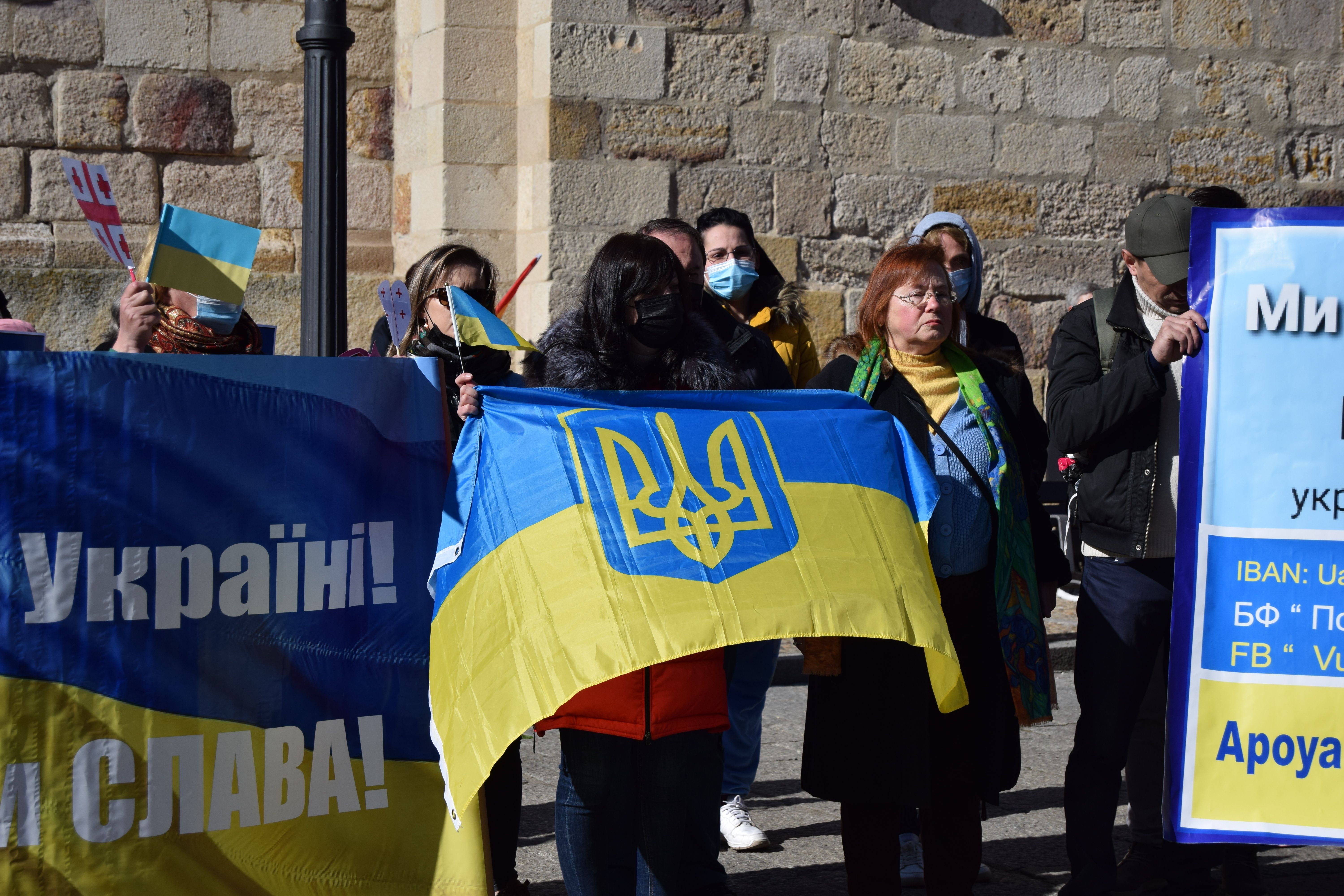 Manifestación en Zamora en apoyo al pueblo ucraniano