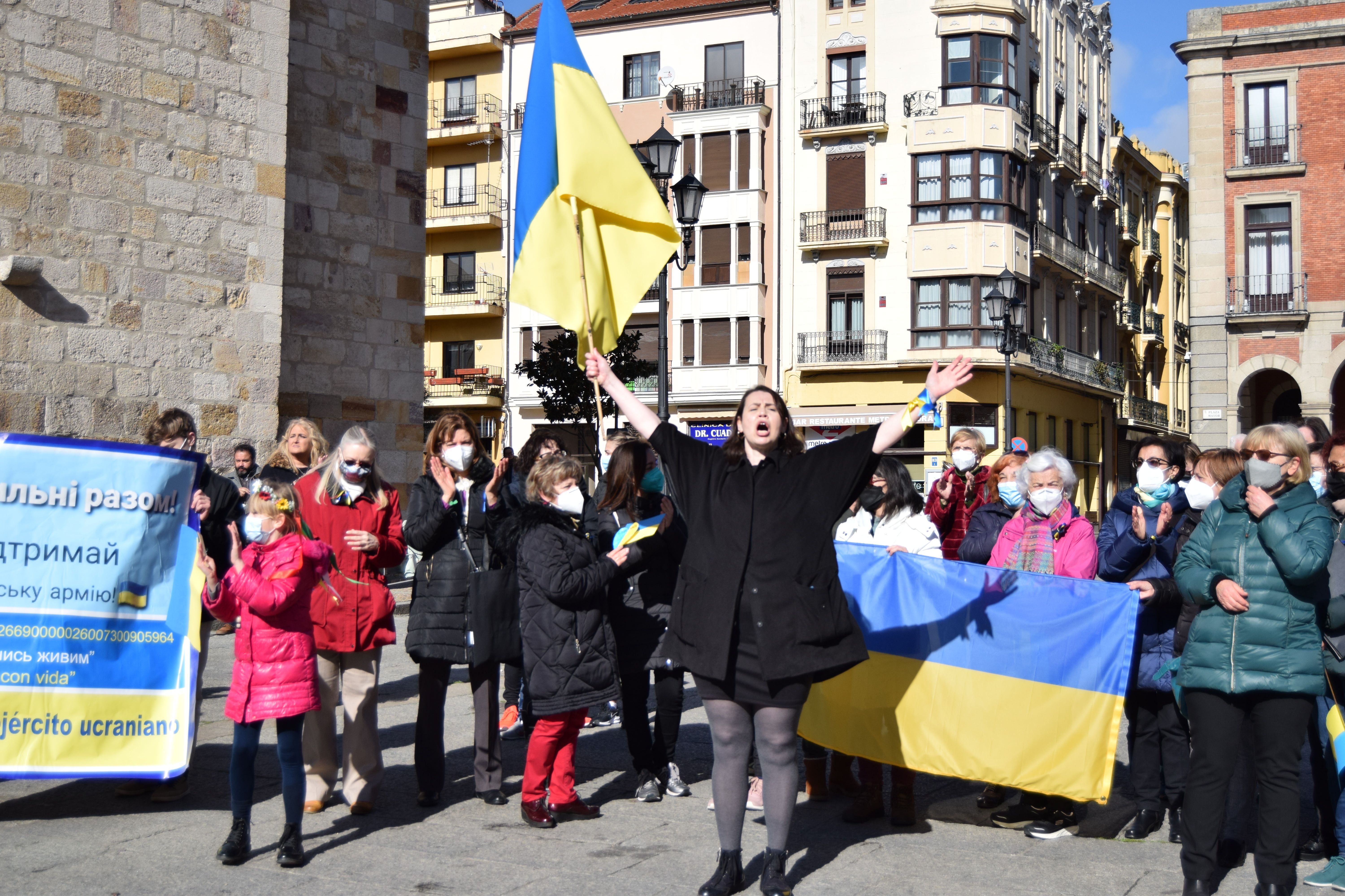 Manifestación en Zamora en apoyo al pueblo ucraniano