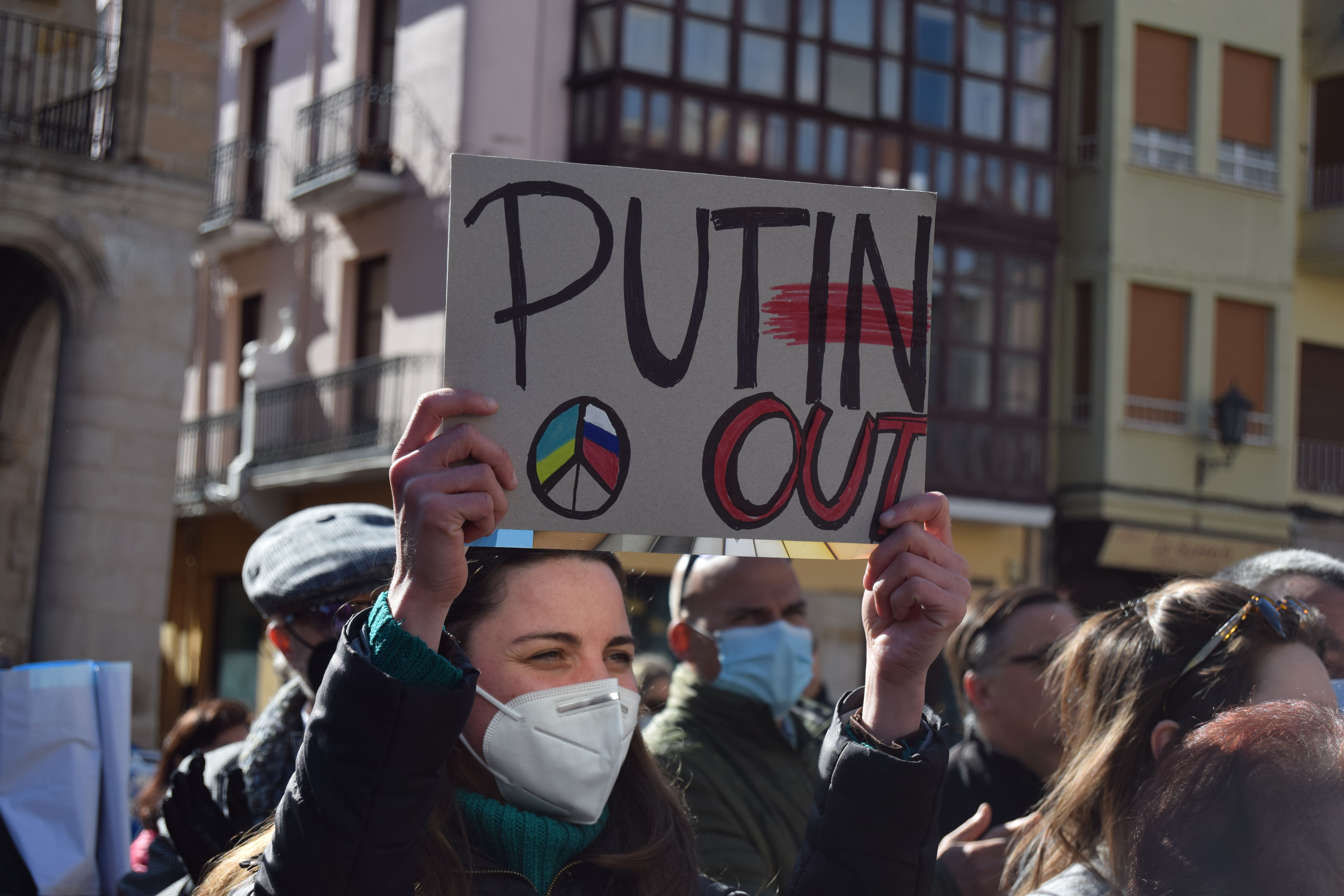 Manifestación en Zamora en apoyo al pueblo ucraniano