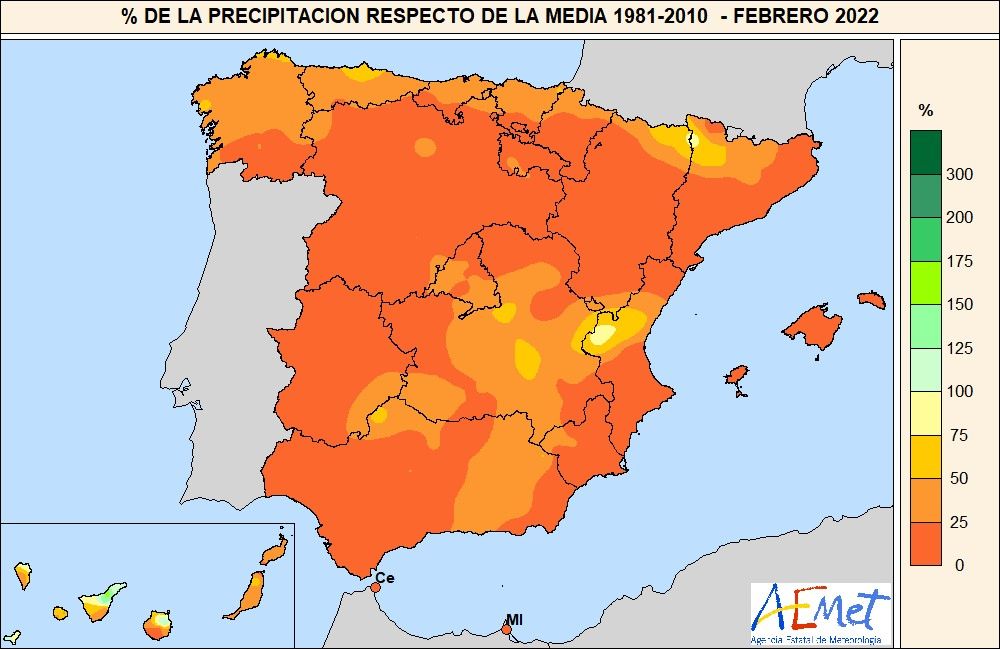 En febrero ha habido un fuerte contraste entre las temperaturas máximas y mínimas