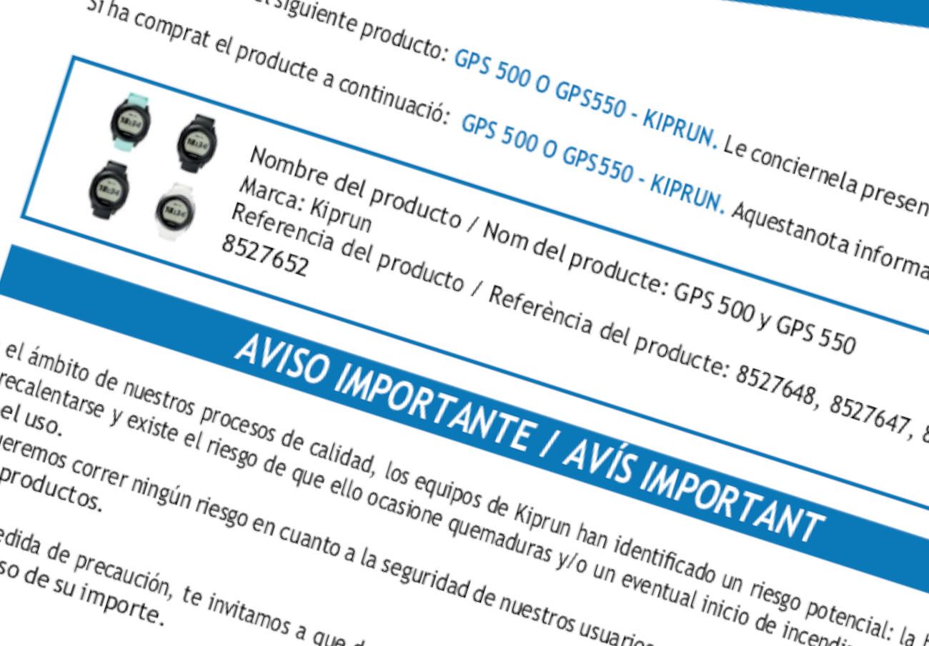 Relojes retirados por Decathlon