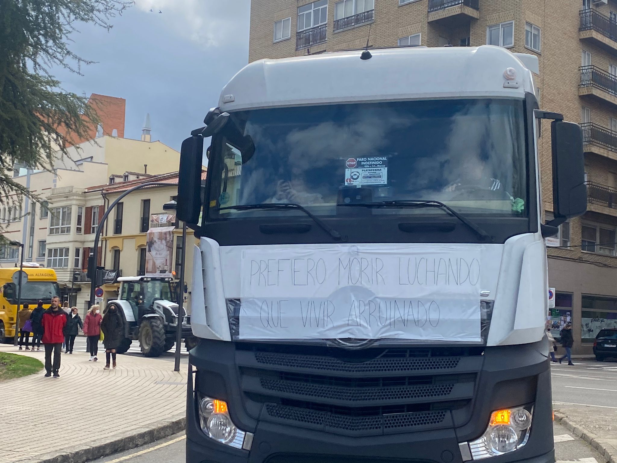 Los transportistas toman las calles de Zamora en una nueva jornada de protestas Foto: M.L