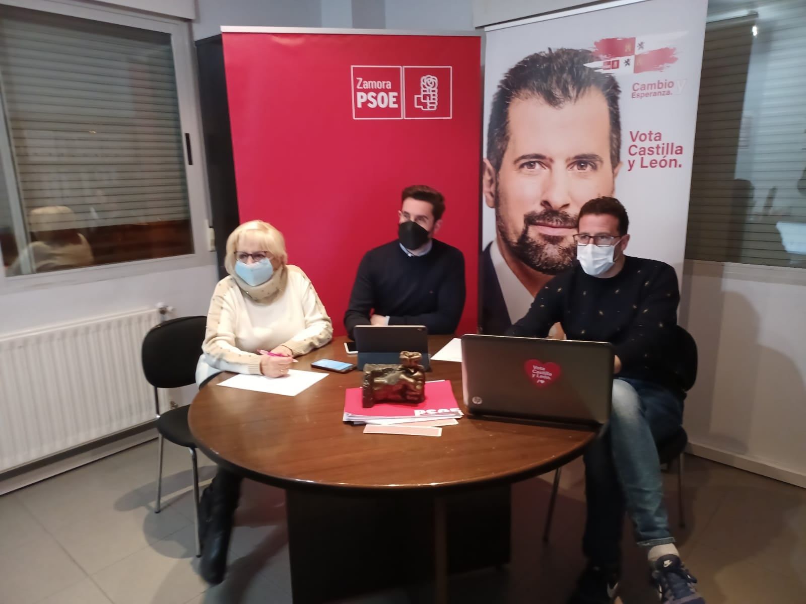 PSOE Zamora. I. García Rioja, A. Fagúndez e I. Gómez