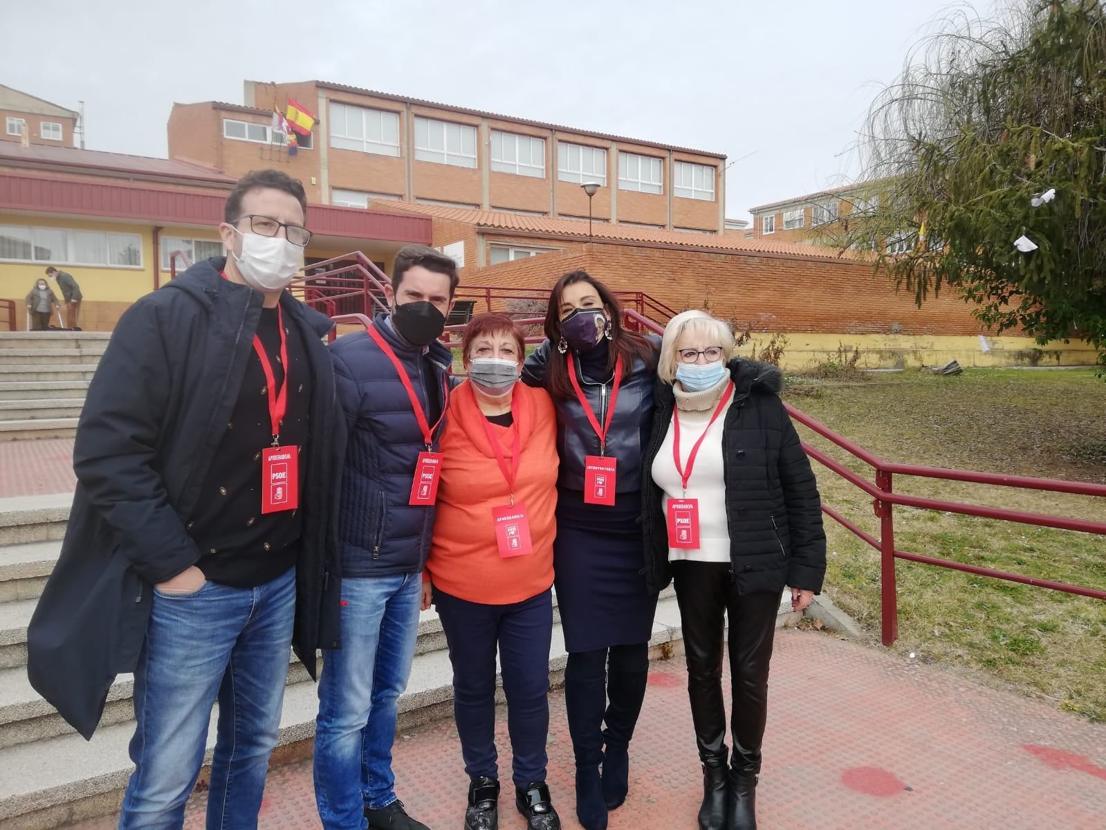 PSOE Zamora. I. Gómez, A. Fagúndez. M. Hernández, A. Sánchez e I.G Rioja 13 02 2022