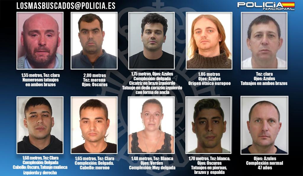 Los diez fugitivos buscados