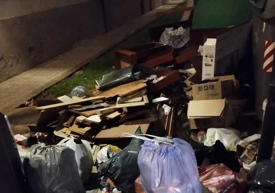 Imagen de la basura en el exterior del contendor Ayuntamiento de Benavente