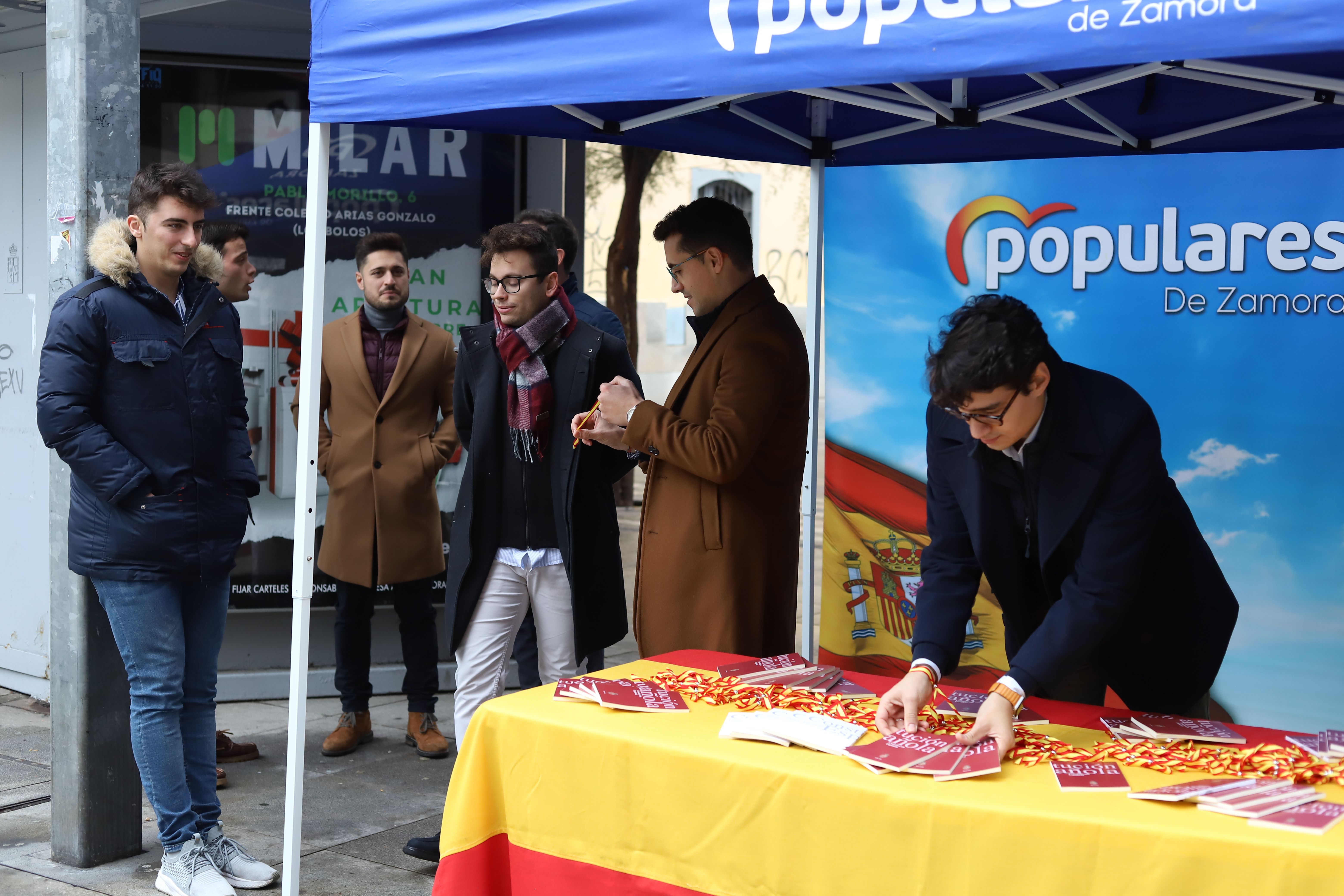 NN.GG reparte ejemplares de la Constitución y pulseras de la bandera de España en Zamora (2)