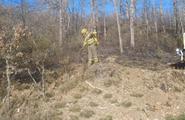 Efectivos trabajando en un incendio. Archivo