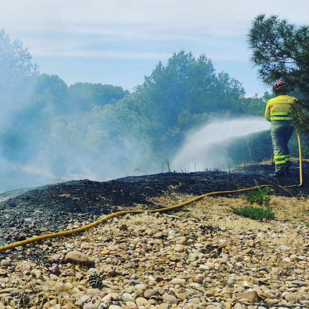 Agentes trabajan en la extinción de un incendio en la provincia