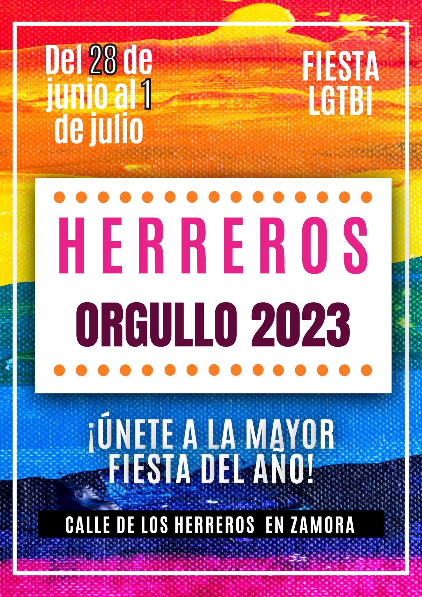 Cartel de la fiesta del orgullo en Zamora