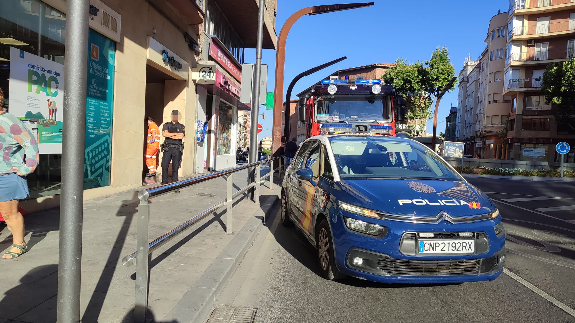 Accidente laboral en 2023 en Zamora. Bomberos, Policía y ambulancia . Archivo