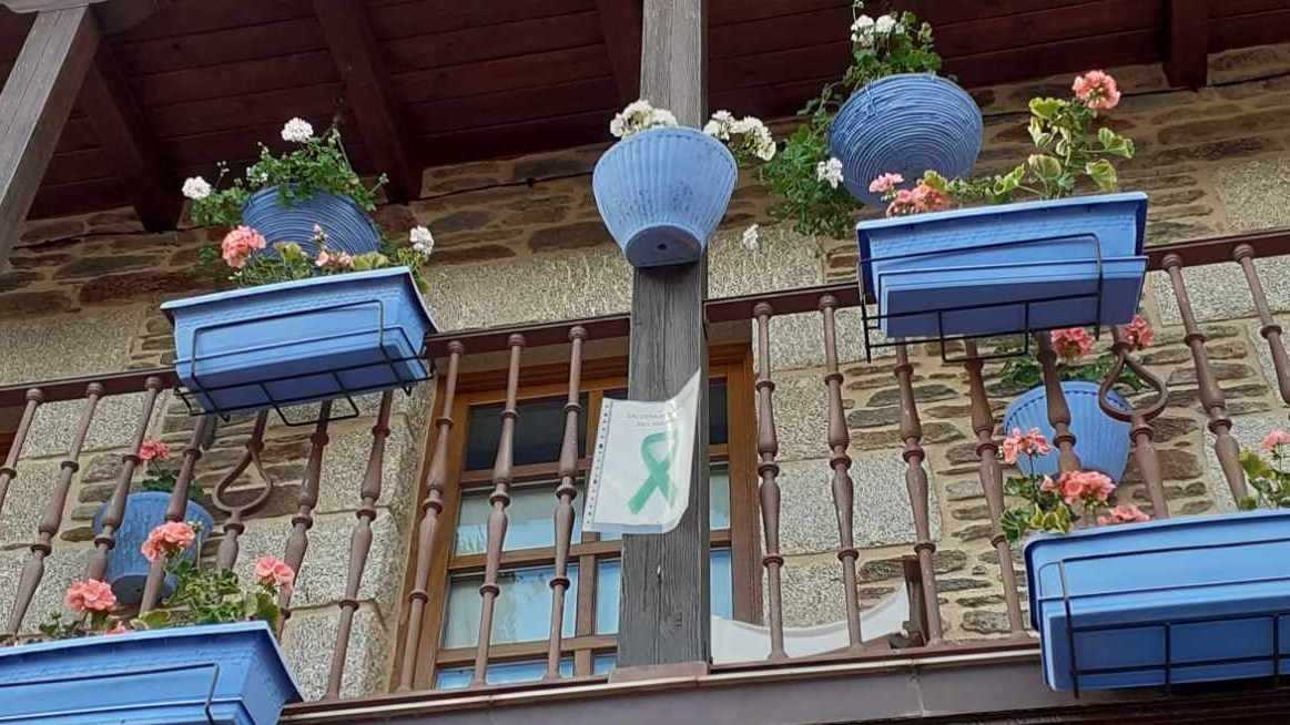 Imagen de uno de los carteles divulgativos instalados en uno de los balcones de Puebla de Sanabria