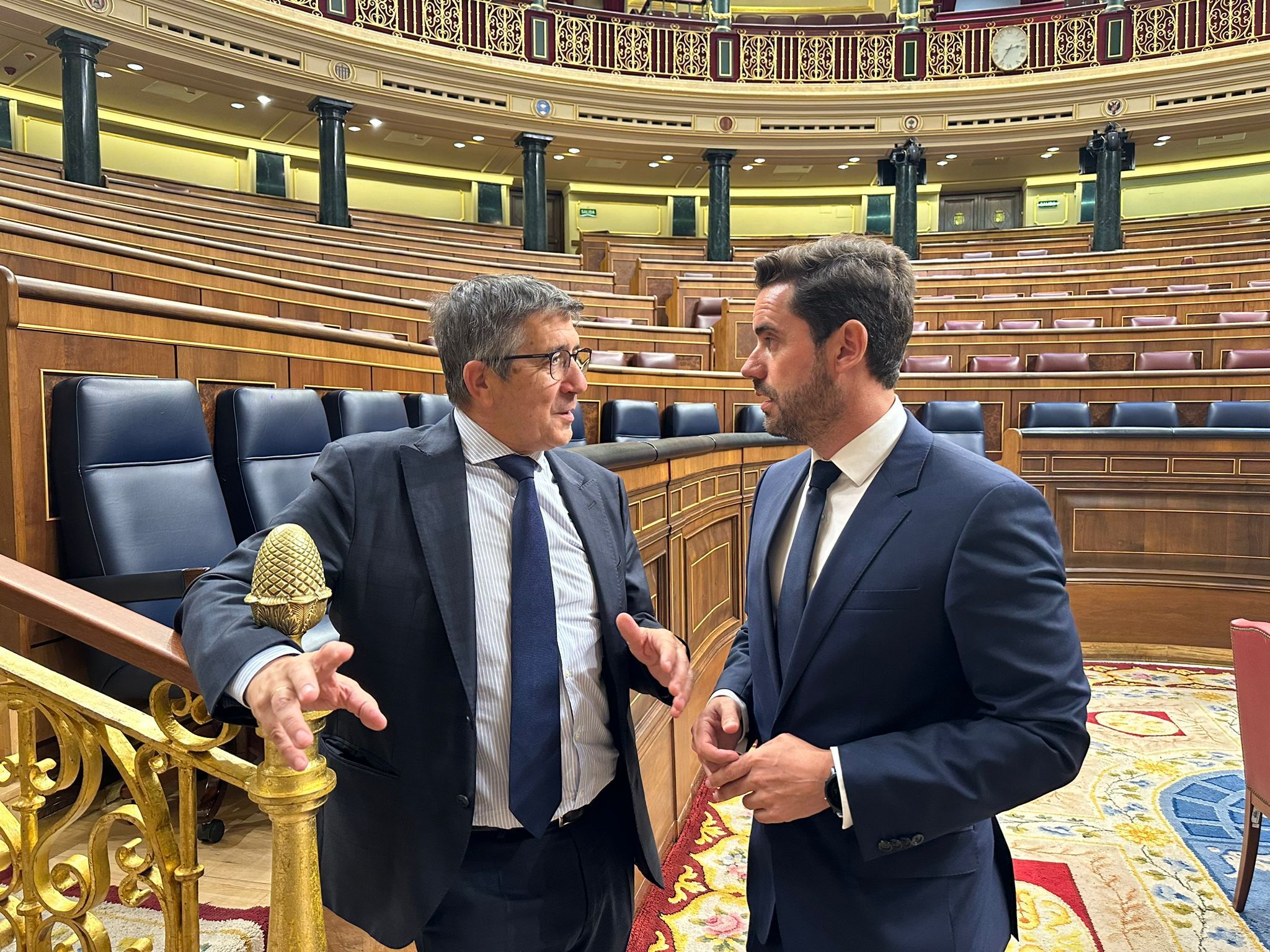 Antonio Fagúndez y Patxi López en el Congreso de los Diputados.