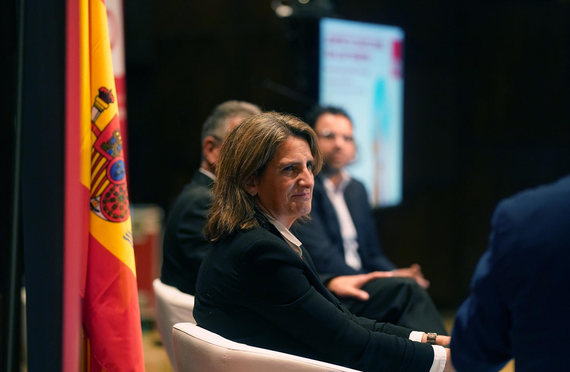 La ministra Teresa Ribera interviene en un acto.   Álex Zea   Europa Press