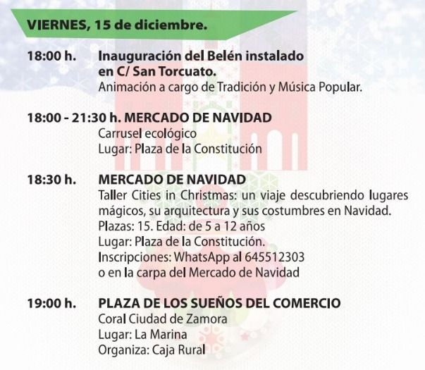 Programa de Navidad de este viernes 15 de diciembre