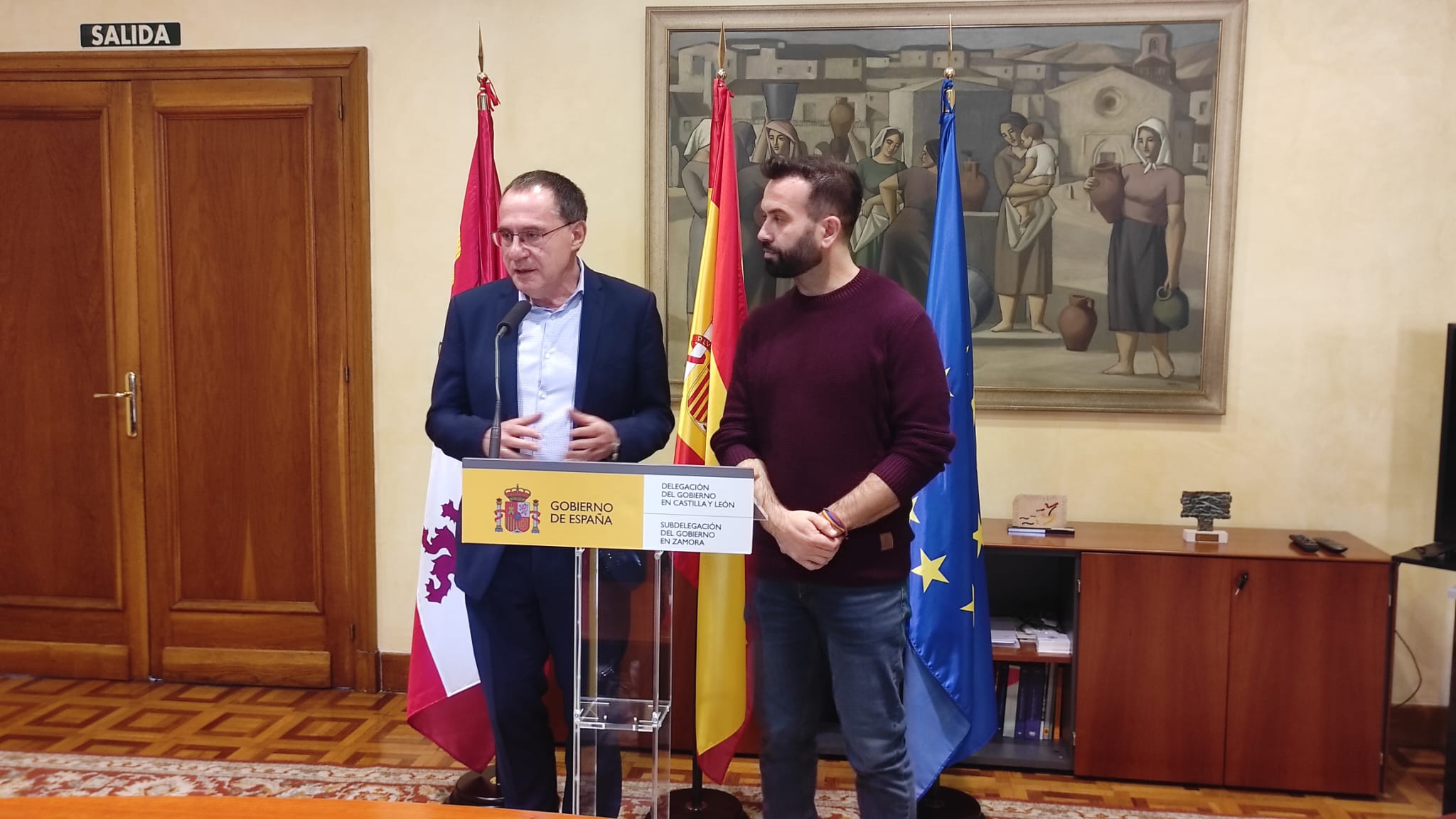 Ángel Blanco y David Gago tras la reunión de la Junta Local de Seguridad de Zamora para Navidad.