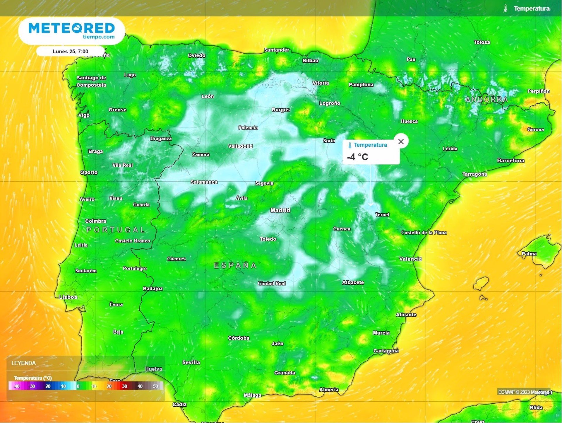 Las heladas se extenderán por bastantes zonas del interior durante Nochebuena y Navidad.   METEORED