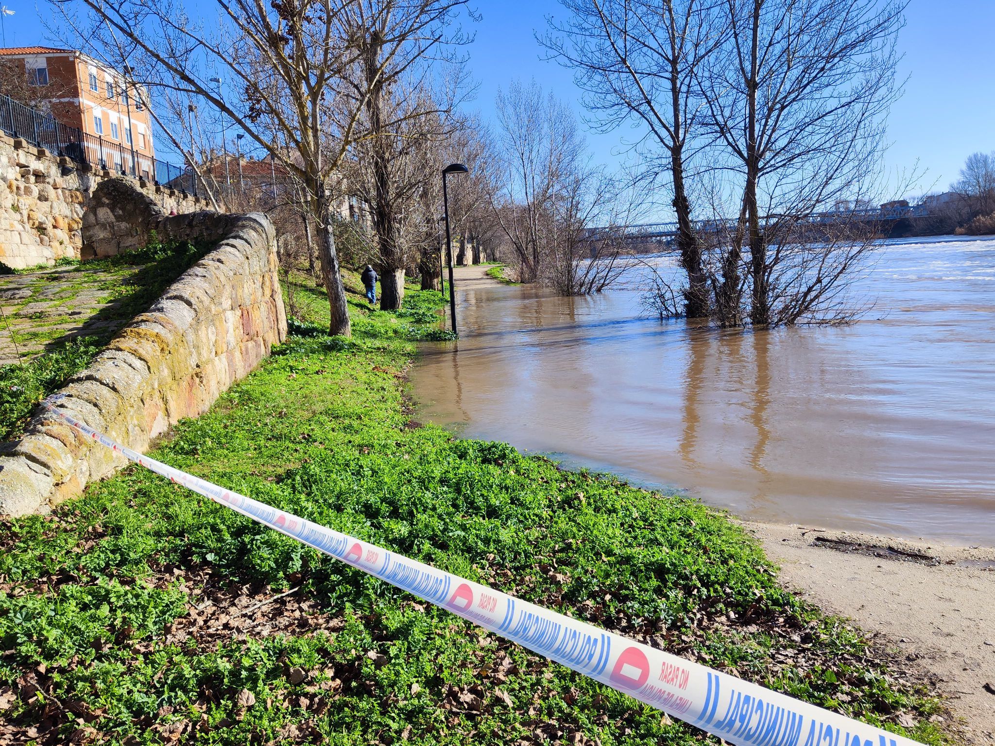 Cortados los paseos de las riberas ante la crecida del río Duero. 