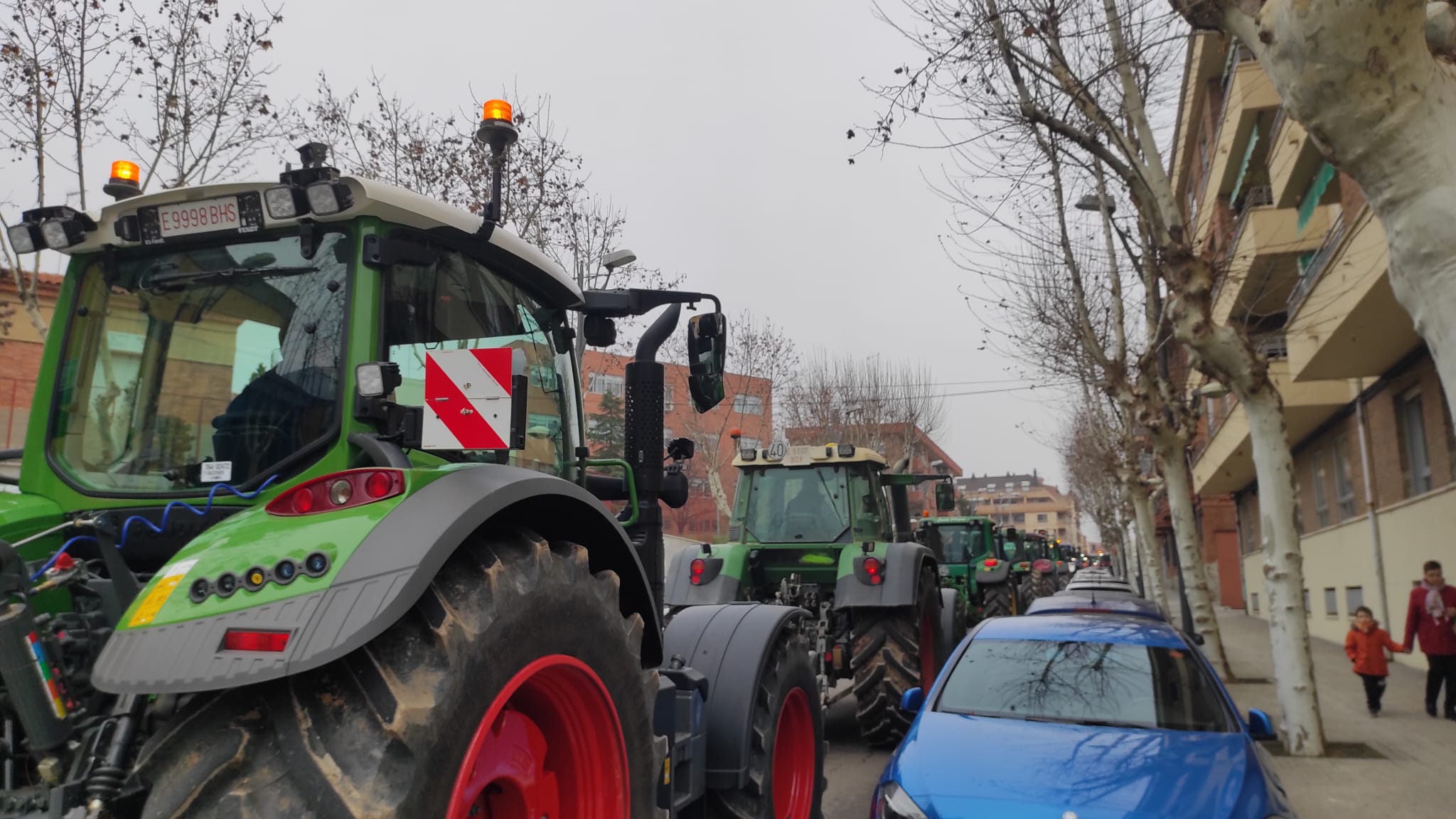 Imagen de la tractorada en la calle Arapiles