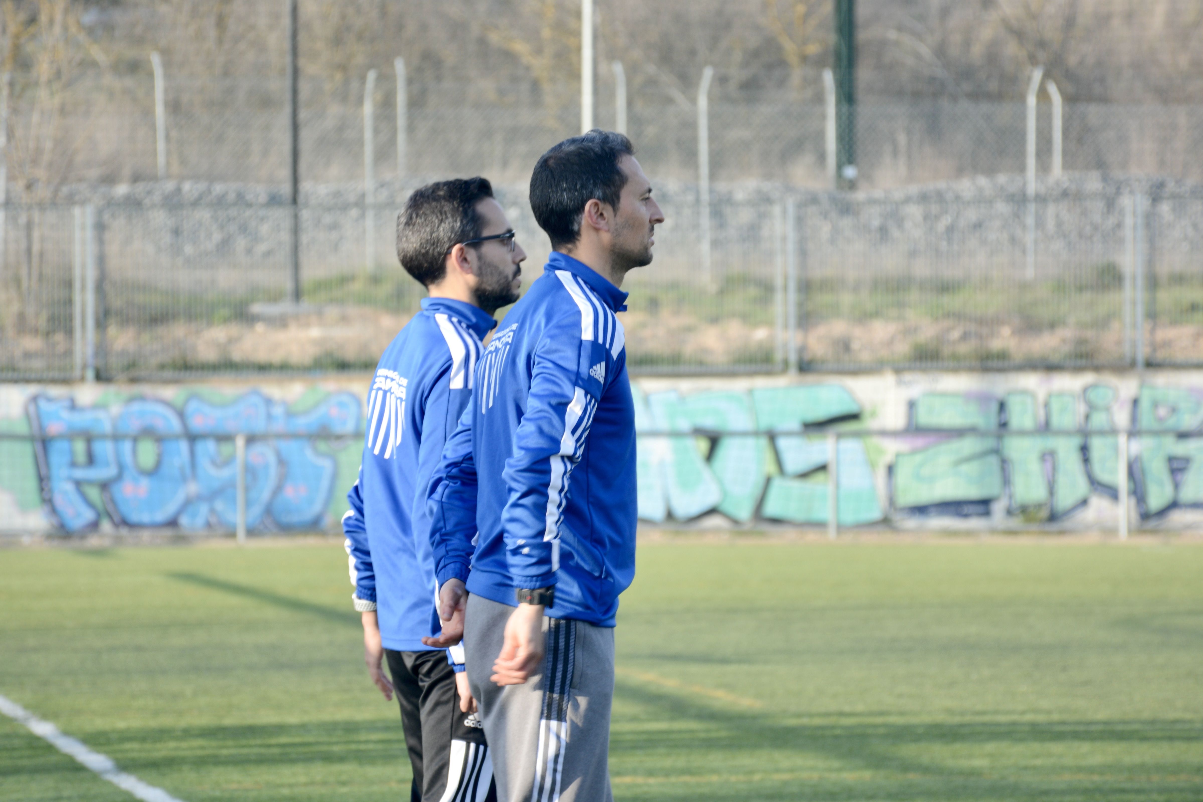 Manuel Álvarez junto a Javier Calvo en un partido del Internacional de Zamora. Foto: Susana Félix. 