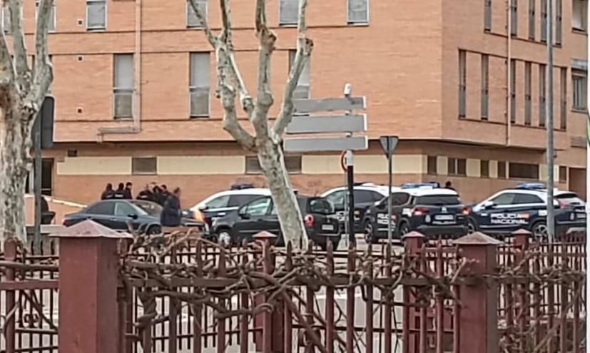 La Policía Nacional esta mañana en el barrio de Pinilla