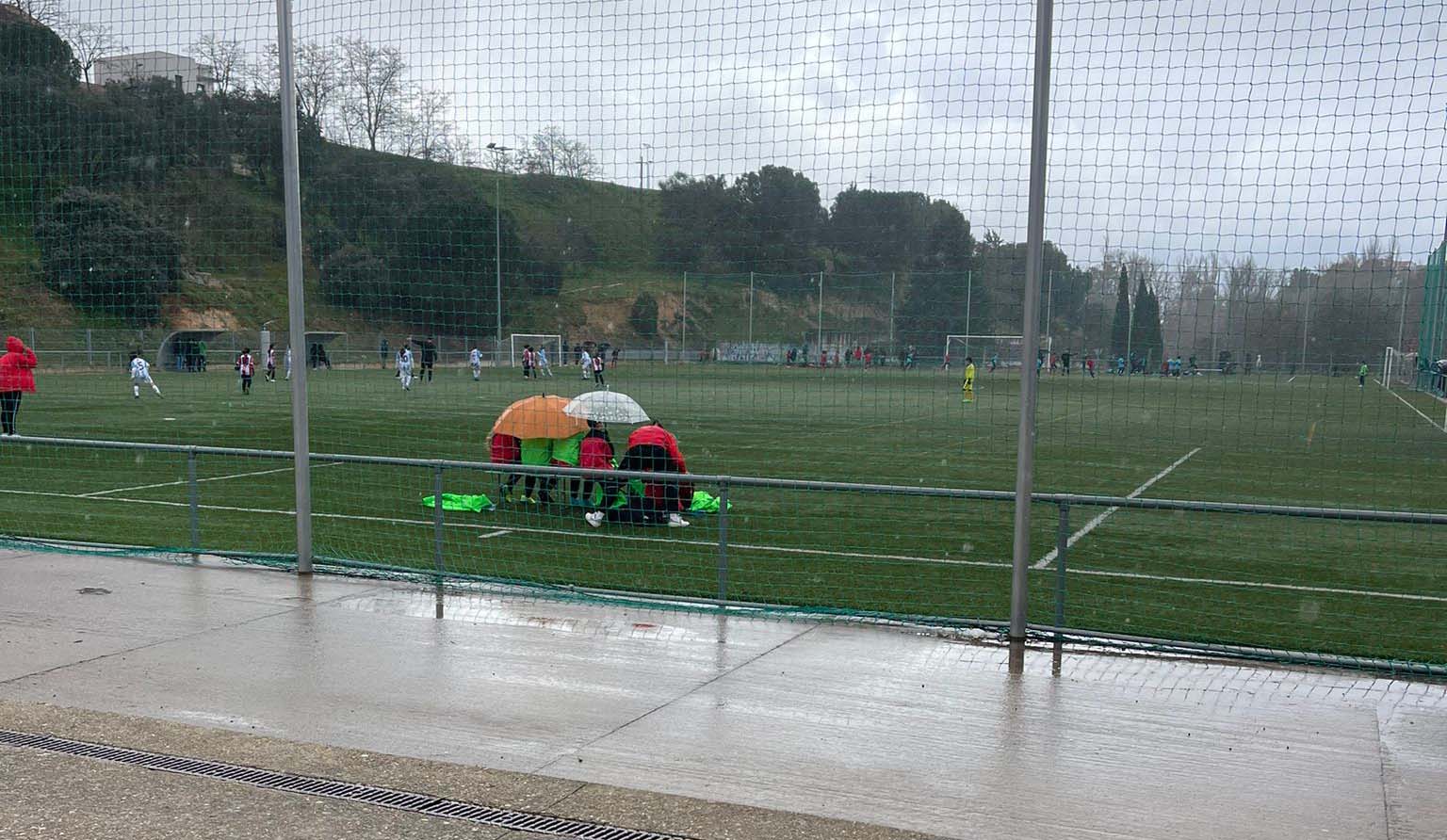 Partidos de fútbol en Valorio el pasado mes de marzo. 