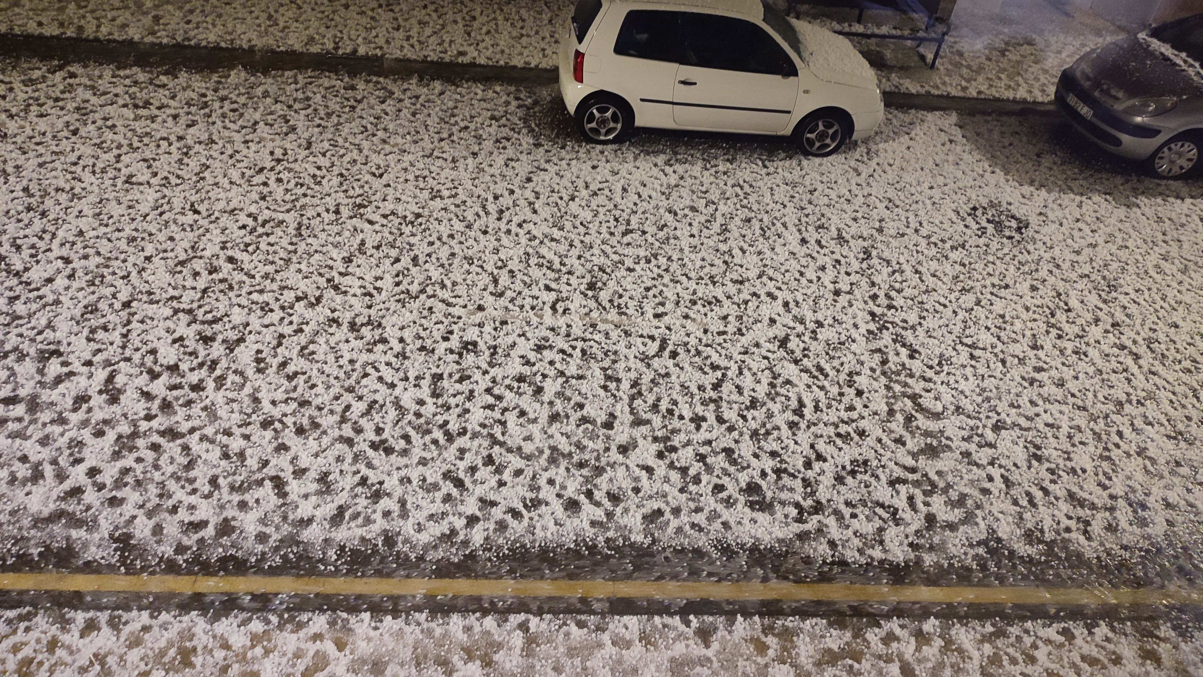 Tormenta de granizo esta madrugada en Zamora