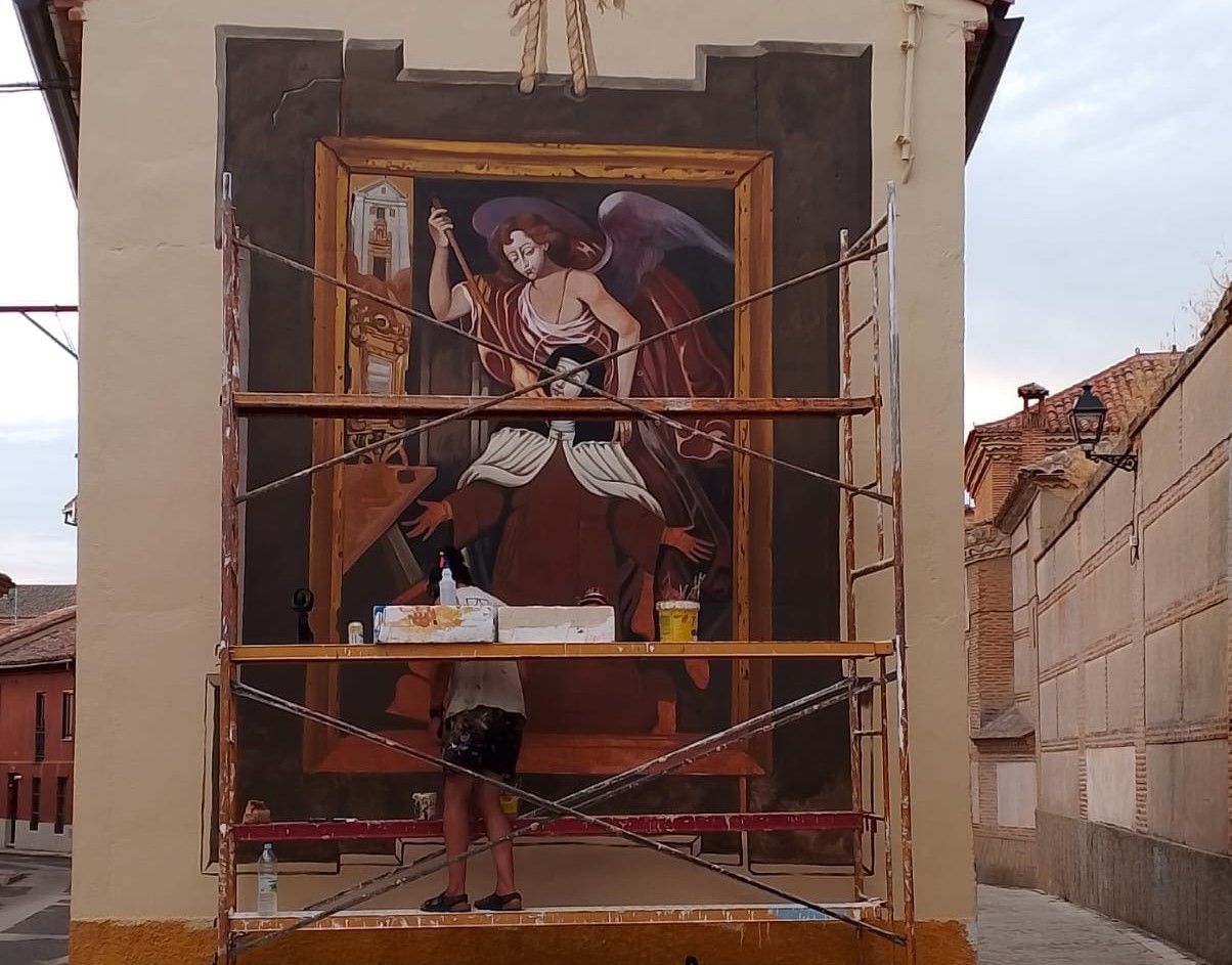 Carlos Adeva realizando 'La Transverberación de Santa Teresa’.