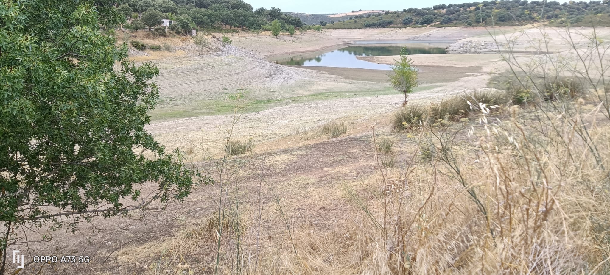 Descenso del nivel de agua en el embalse de Ricobayo.