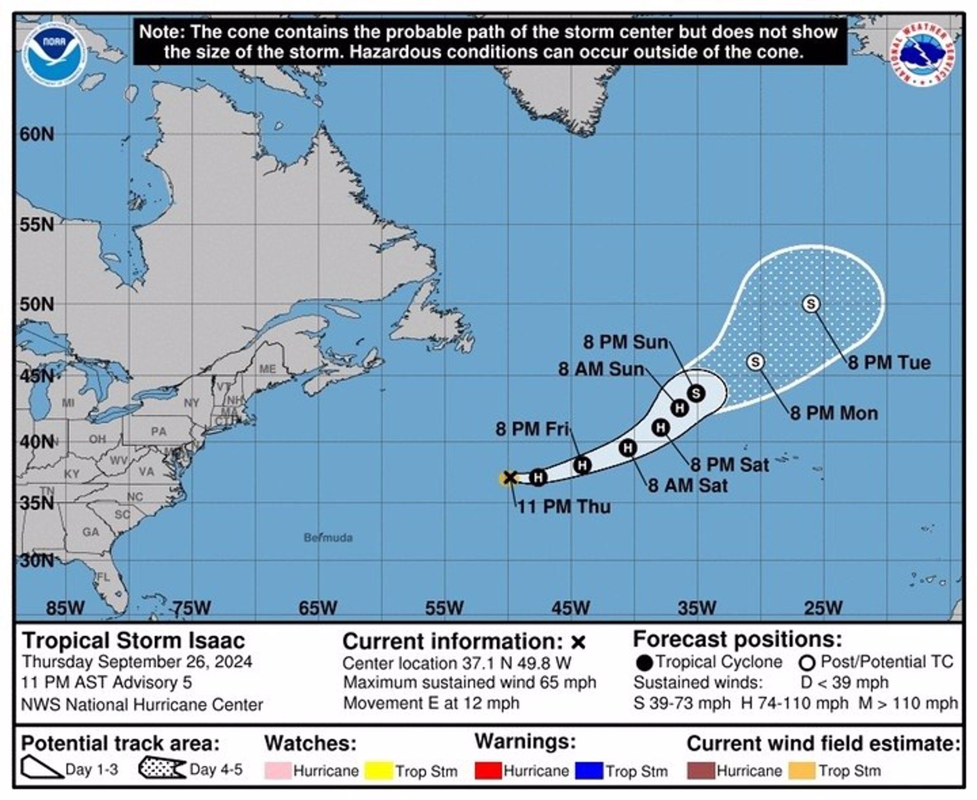 El ciclón tropical Isaac podría alcanzar categoría de huracán, pero a la Península llegaría como borrasca, según AEMET.   NHC DE MIAMI