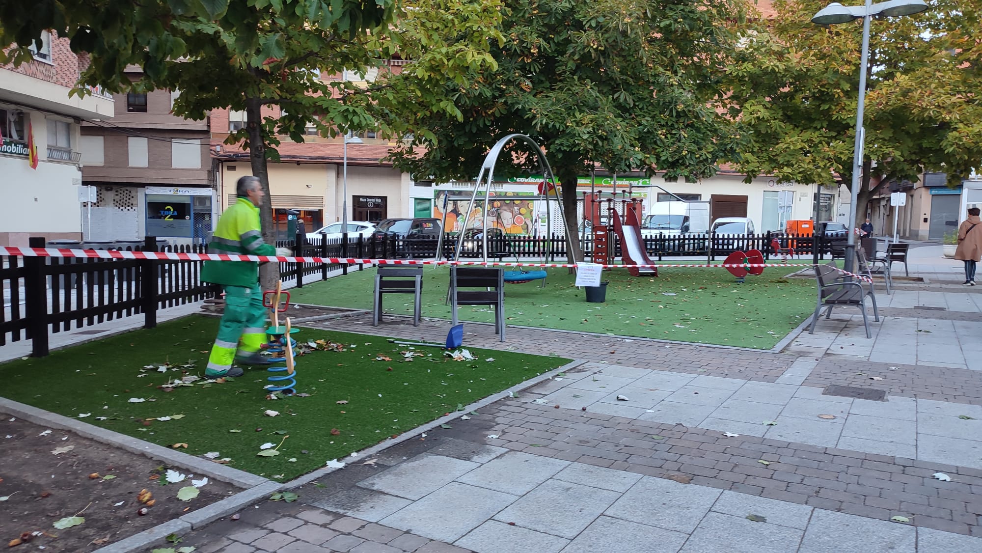 Parques precintados por el temporal