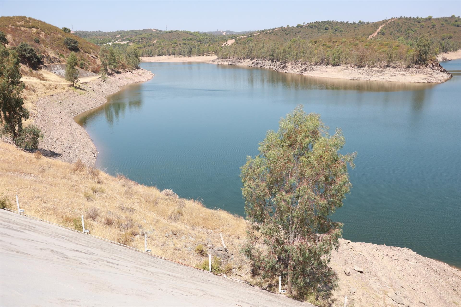 Vista general del embalse de Aznalcóllar. A 06 de agosto de 2024, en Aznalcóllar, Sevilla (Andalucía, España).   Rocío Ruz   Europa Press   Archivo