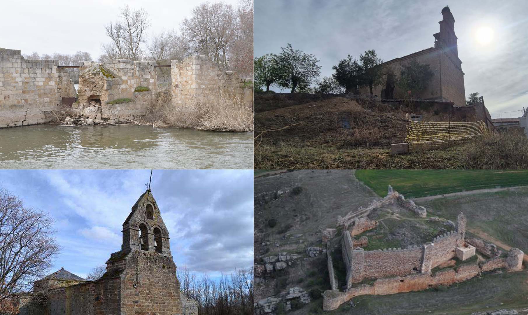 Algunas de las edificaciones de Zamora incluidas en la Lista Roja del Patrimonio. Imágenes de Hispania Nostra