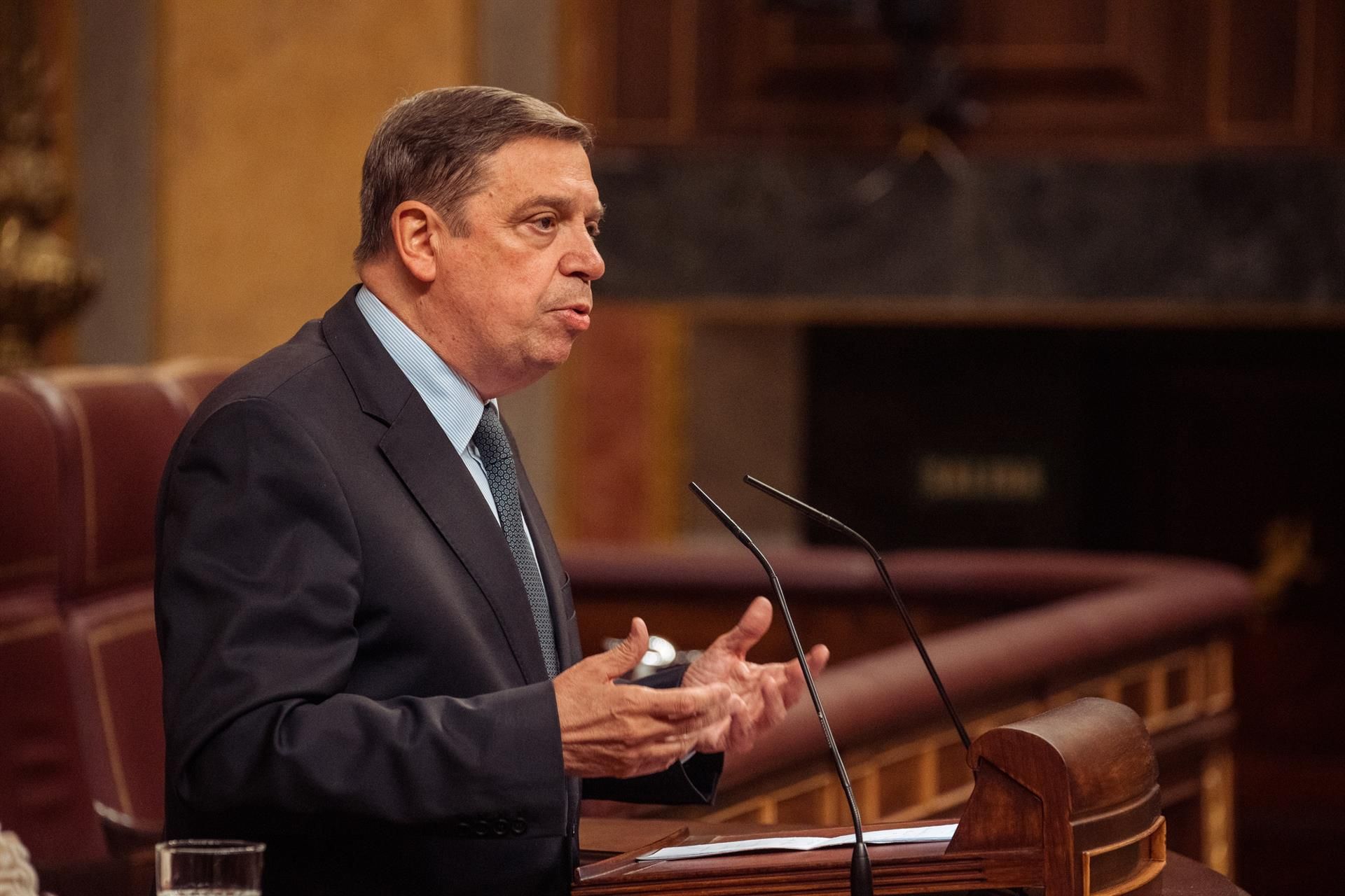 El ministro de Agricultura, Pesca y Alimentación, Luis Planas, durante una sesión de control al Gobierno, en el Congreso de los Diputados, a 22 de mayo de 2024, en Madrid (España).   Gabriel Luengas   Europa Press   A