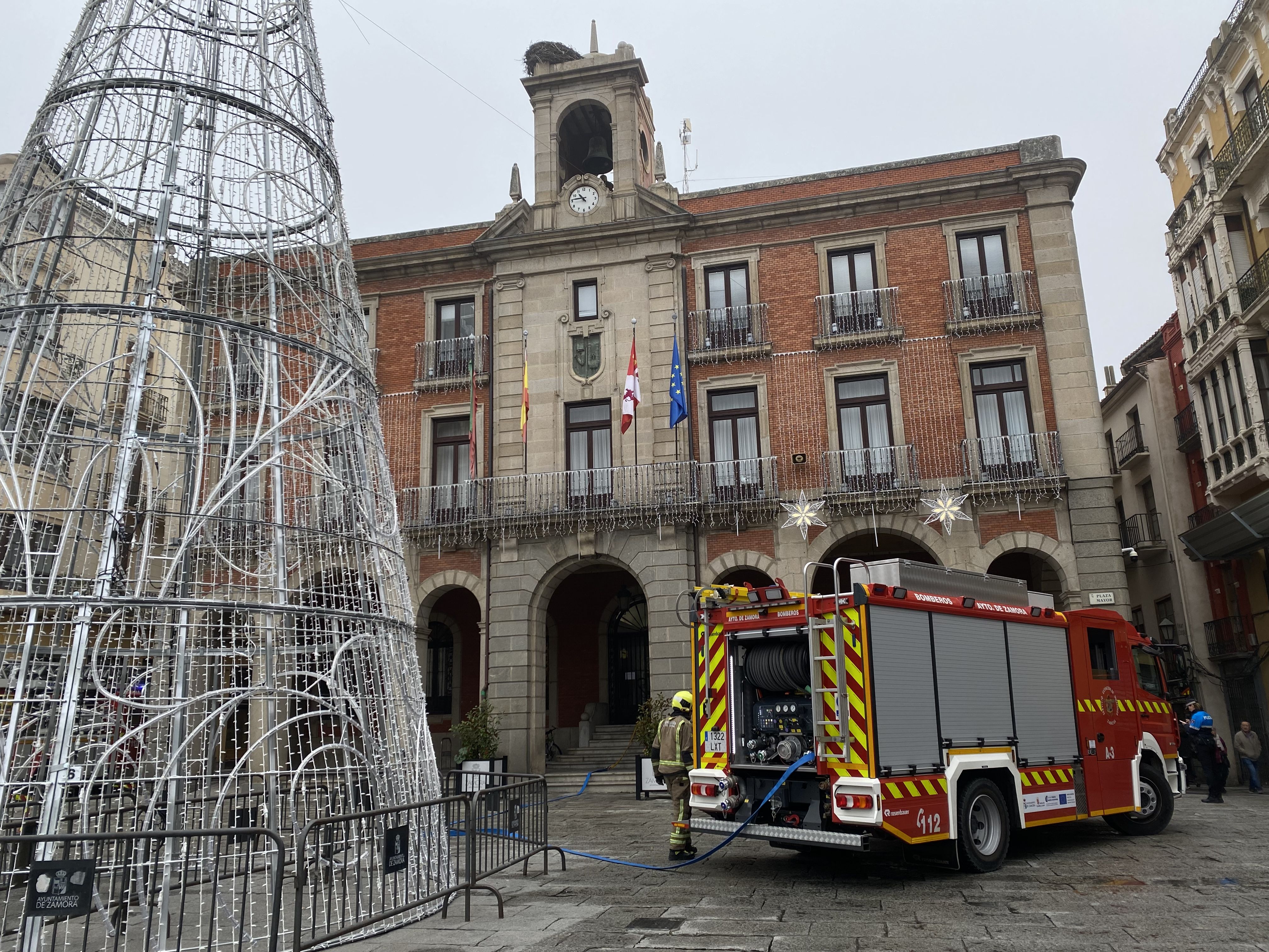 Imagen de los medios desplegados en la zona 