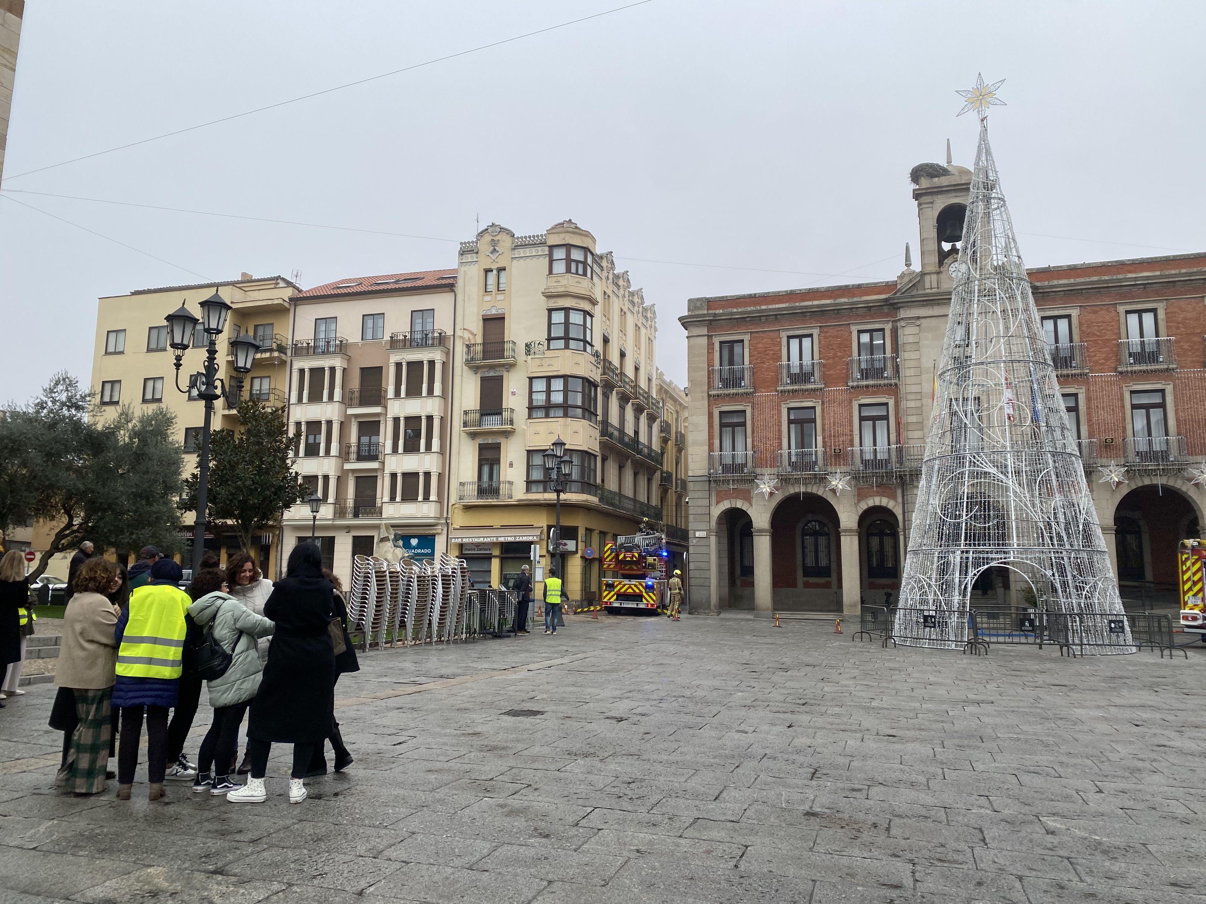 Imagen de los medios desplegados en la zona 