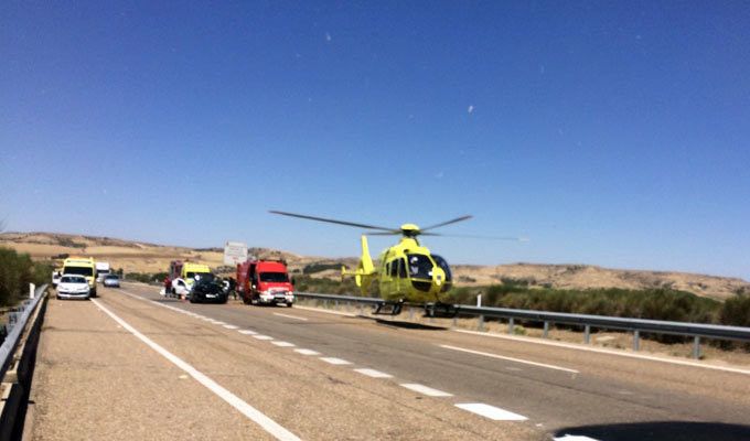  Nueve heridos en un doble accidente que corta la A-62 a la altura de Castrillo de la Guareña 