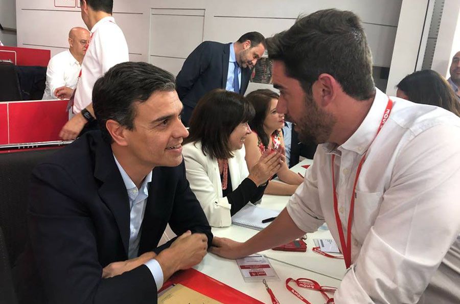  PSOE. Pedro Sánchez y Antidio Fagúndez Junio 2018 