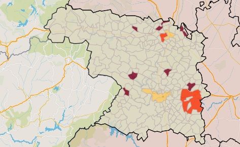 Mapa incidencia del coronavirus